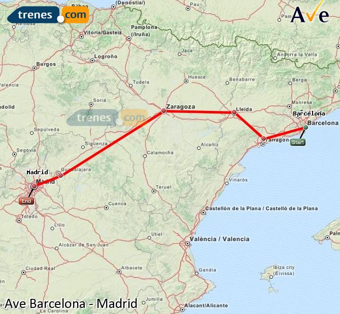 Mapa Rodoviário - Mapa Ferroviário - Mapas de Madrid, Barcelona