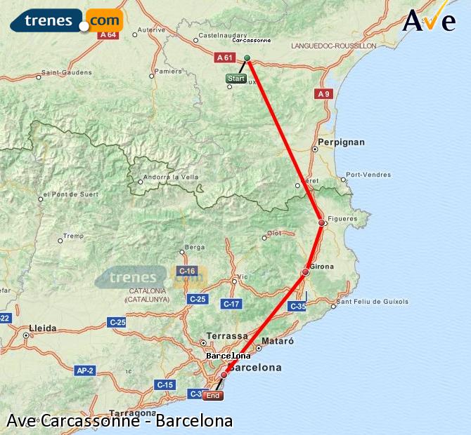 Alta Velocidade Carcassonne (Carcasona) Barcelona