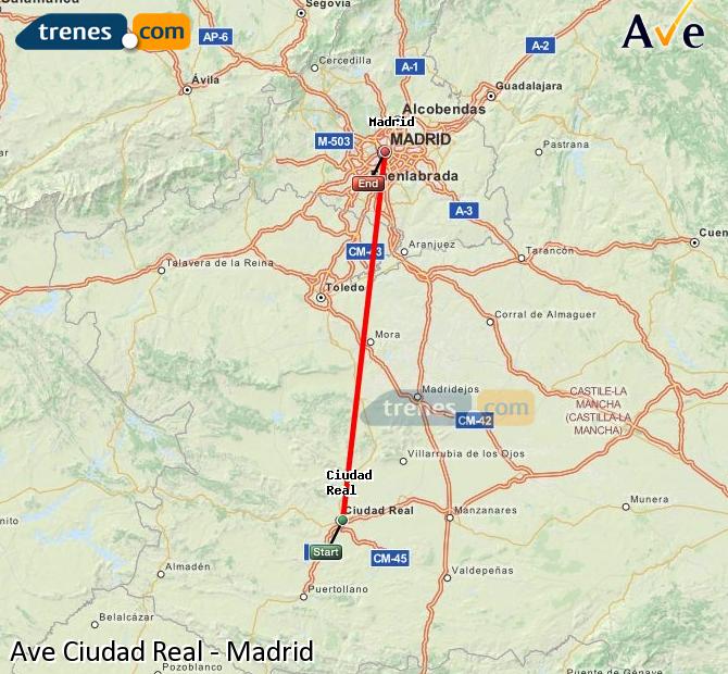 AVE Ciudad Real Madrid baratos, billetes desde 9,55 € -