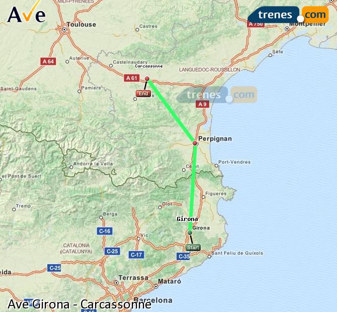 Highspeed Girona (Gerona) Carcassonne (Carcasona)