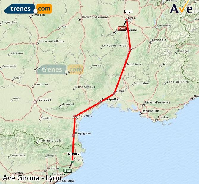 Highspeed Girona (Gerona) Lyon Part-Dieu