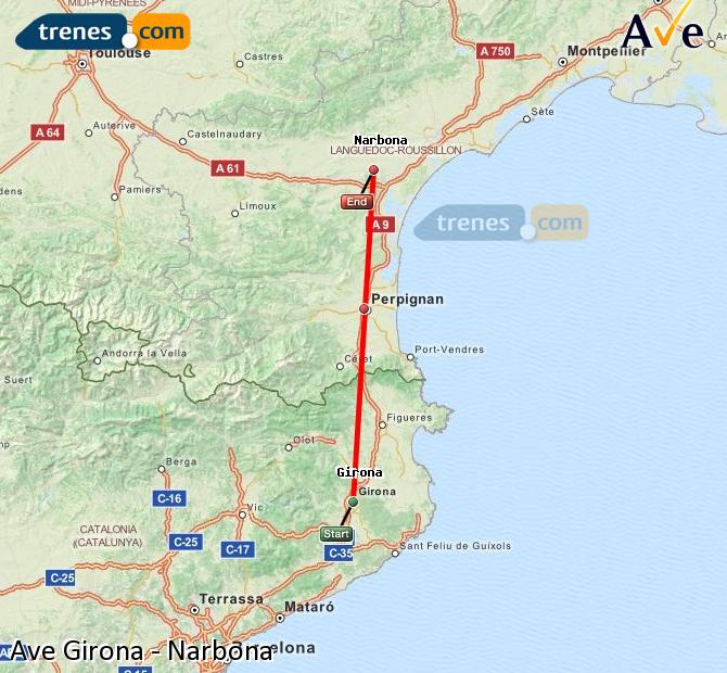Highspeed Girona (Gerona) Narbonne (Narbona)