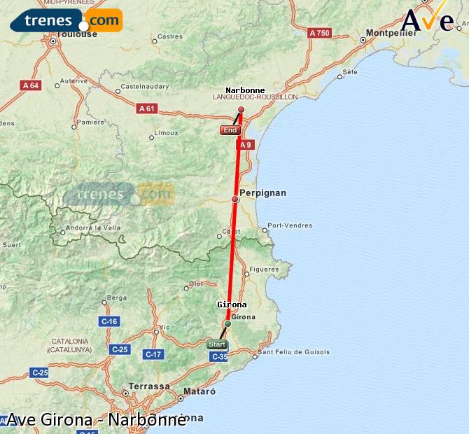 Highspeed Girona (Gerona) Narbonne (Narbona)