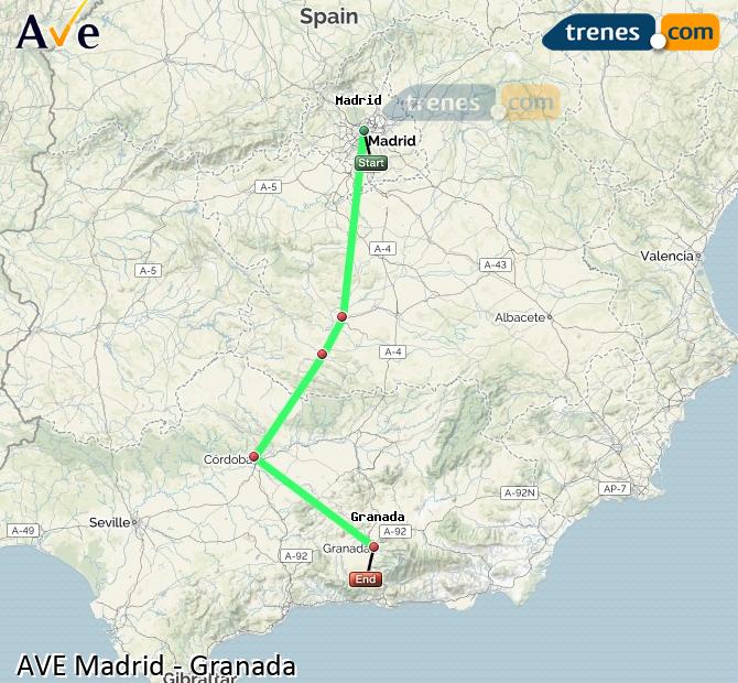 ¿Cuánto cuesta un tren de Madrid a Granada