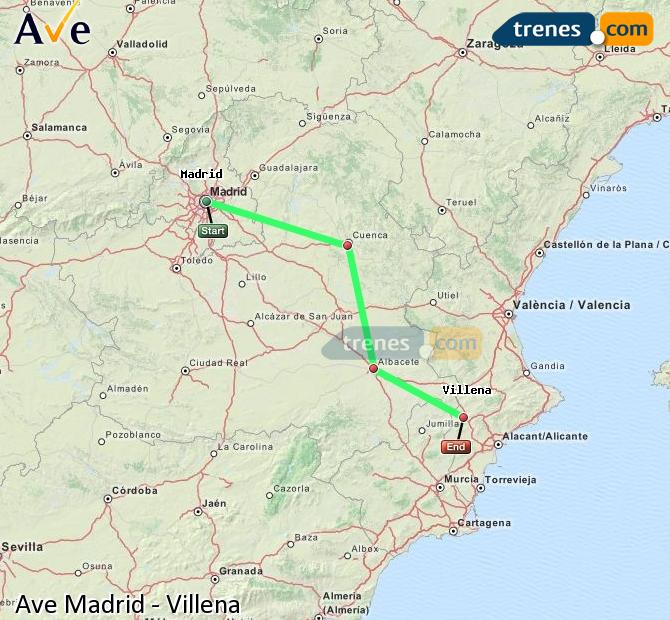 Ampliar mapa AVE Madrid Villena