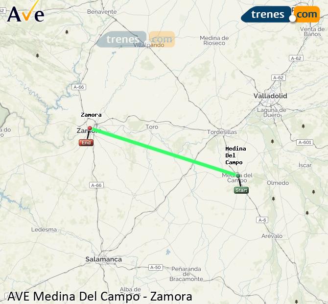 Ampliar mapa AVE Medina Del Campo Zamora