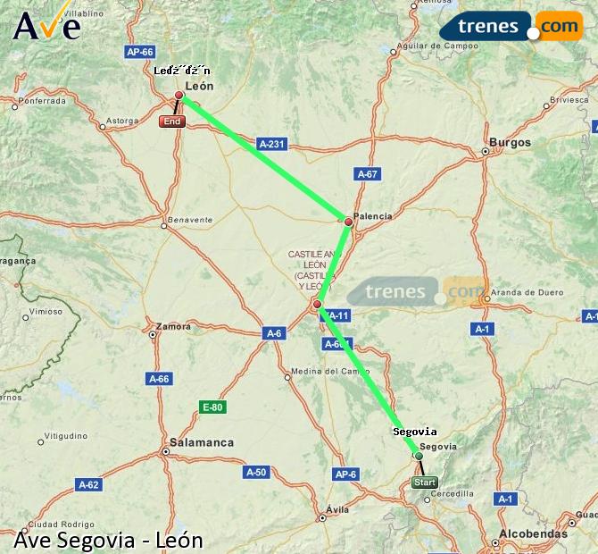 Karte vergrößern AVE Segovia León