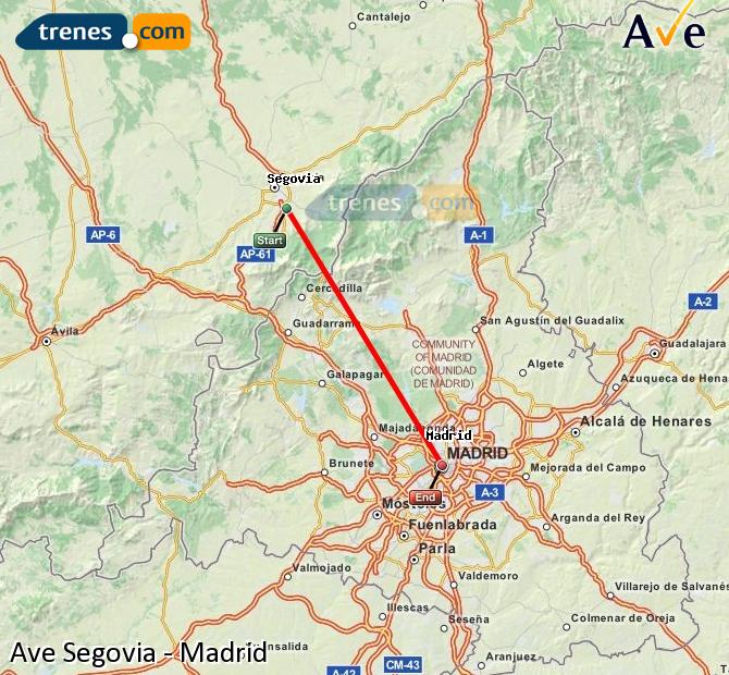 Ingrandisci la mappa AVE Segovia Madrid