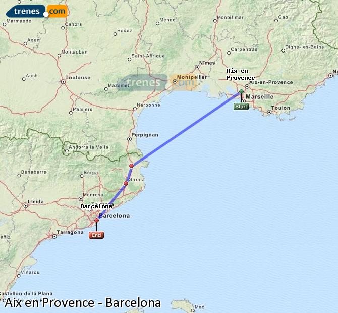 Train Aix-en-Provence to Barcelona