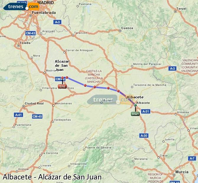Tren Albacete-Los Llanos Alcázar de San Juan