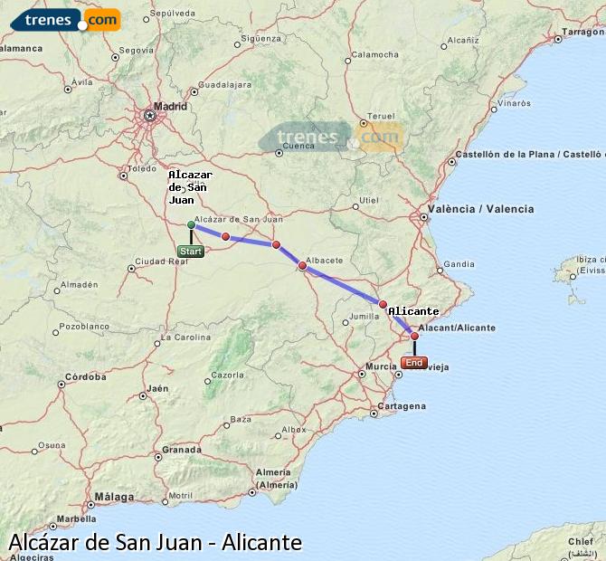 Tren Alcázar de San Juan Alicante / Alacant