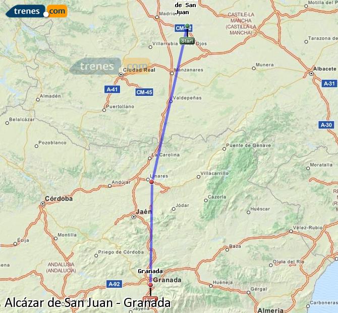 Tren Alcázar de San Juan Granada