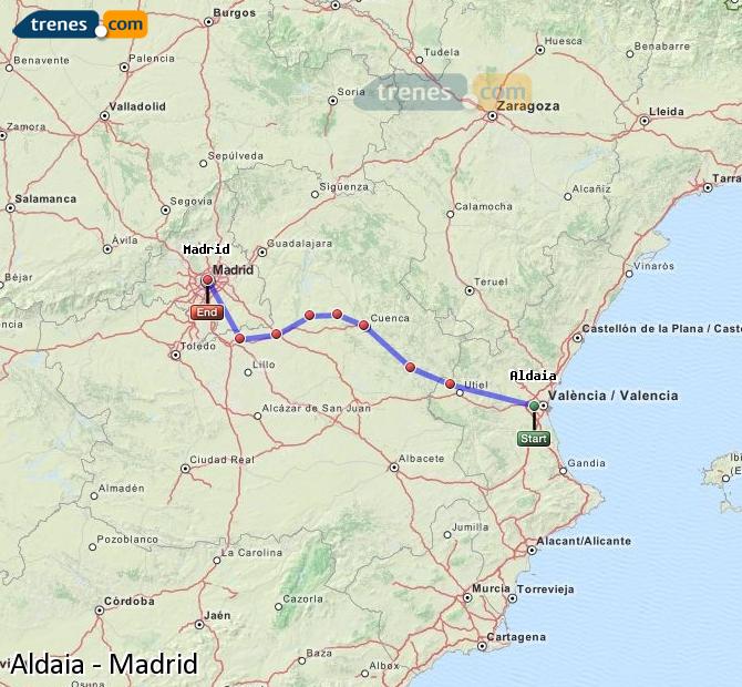 Cheap Aldaia to Madrid trains, tickets from 27,50 €