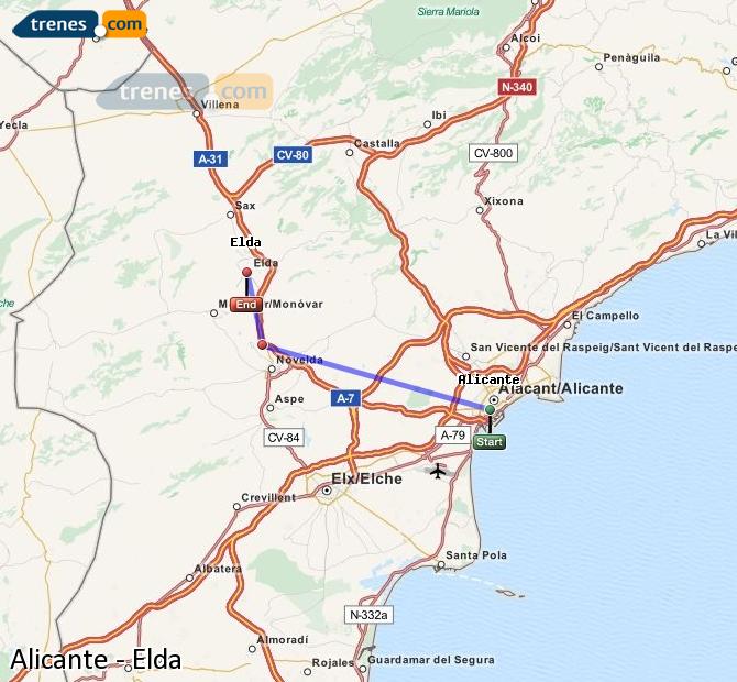 Ampliar mapa Trenes Alicante Elda