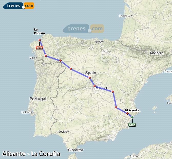 Tren Alicante / Alacant La Coruña / A Coruña