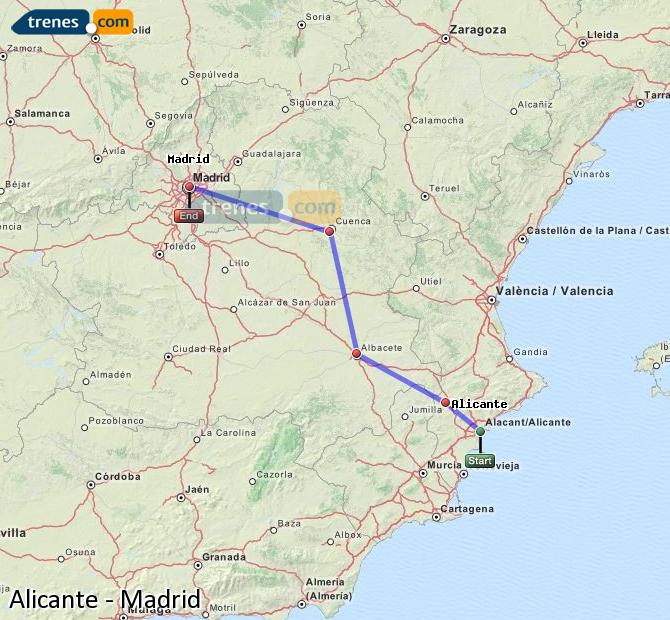 Train Alicante / Alacant to Madrid