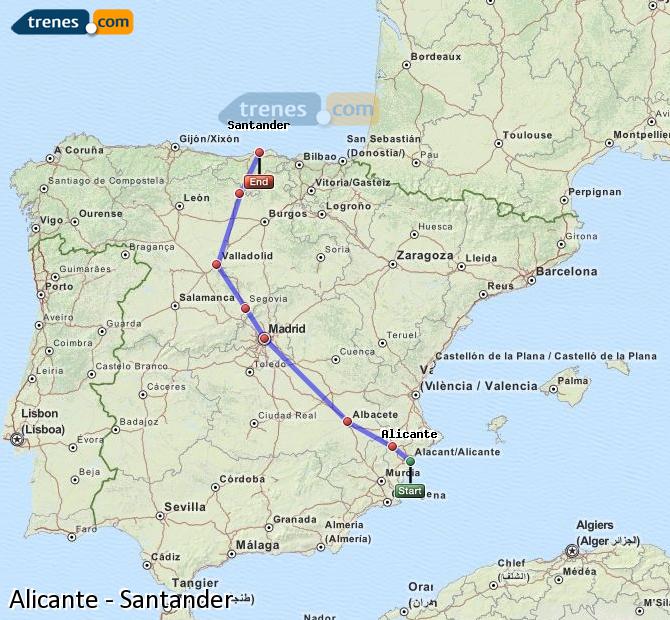 Train Alicante / Alacant to Santander