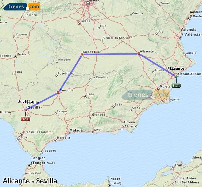 Train Alicante / Alacant to Sevilla Santa Justa