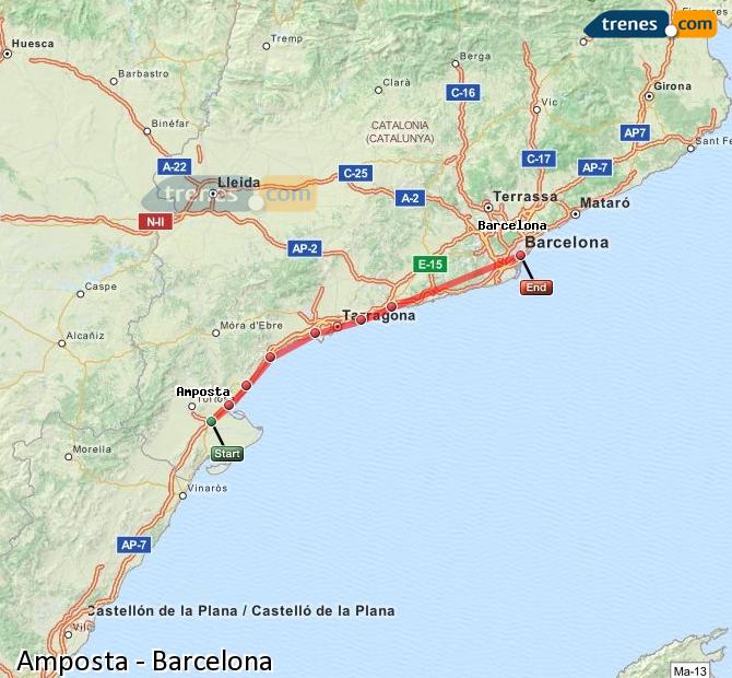 Tren L'Aldea-Amposta-Tortosa Barcelona