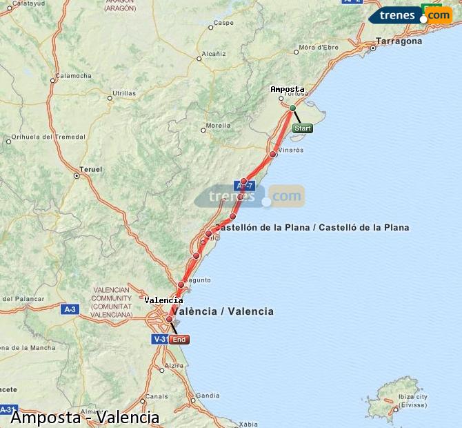 Tren L'Aldea-Amposta-Tortosa Valencia