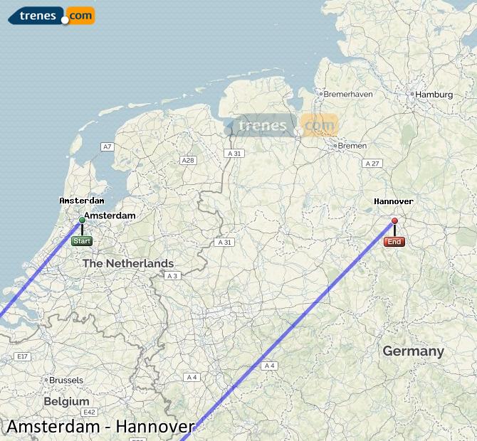 Tren Amsterdam Hannover Hbf ZOB
