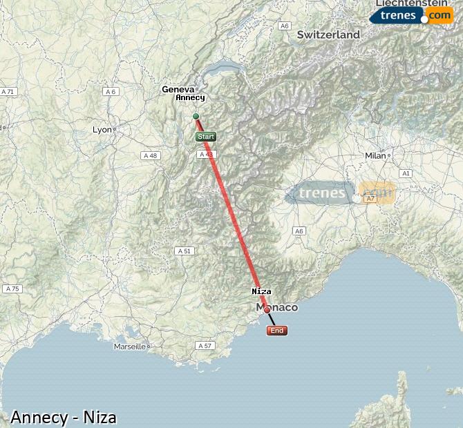 Train Annecy to Nice (Niza)