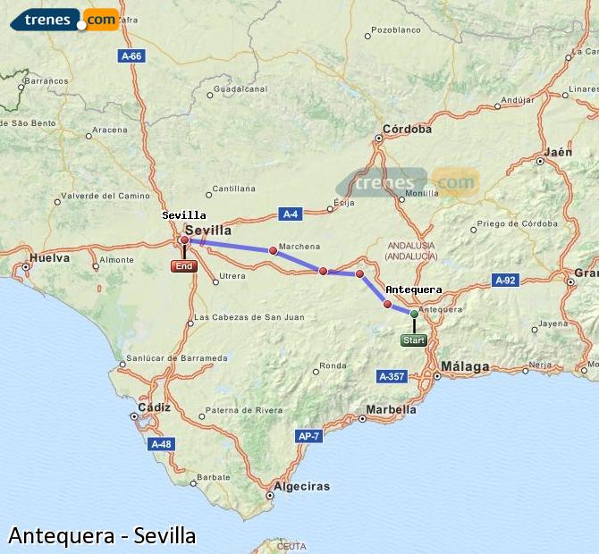 Train Antequera Ciudad to Sevilla Santa Justa
