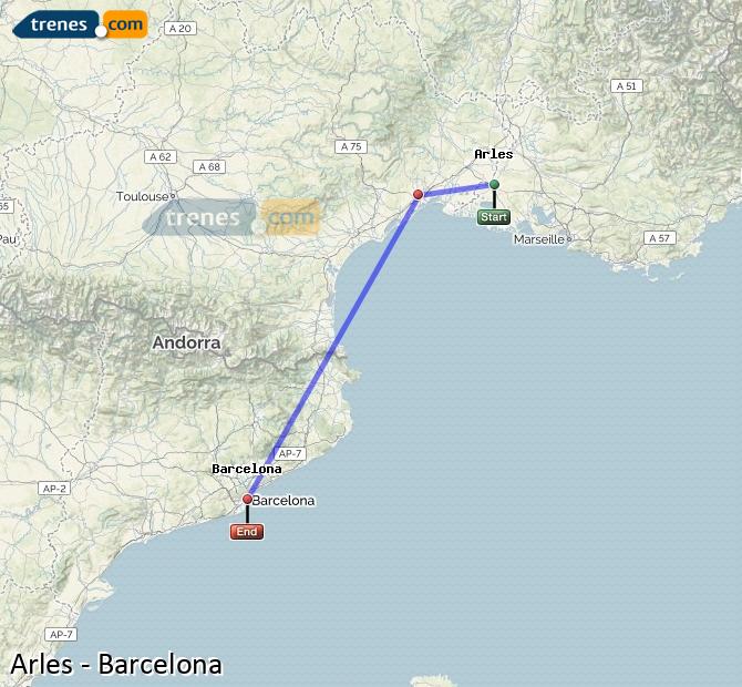 Train Arles to Barcelona