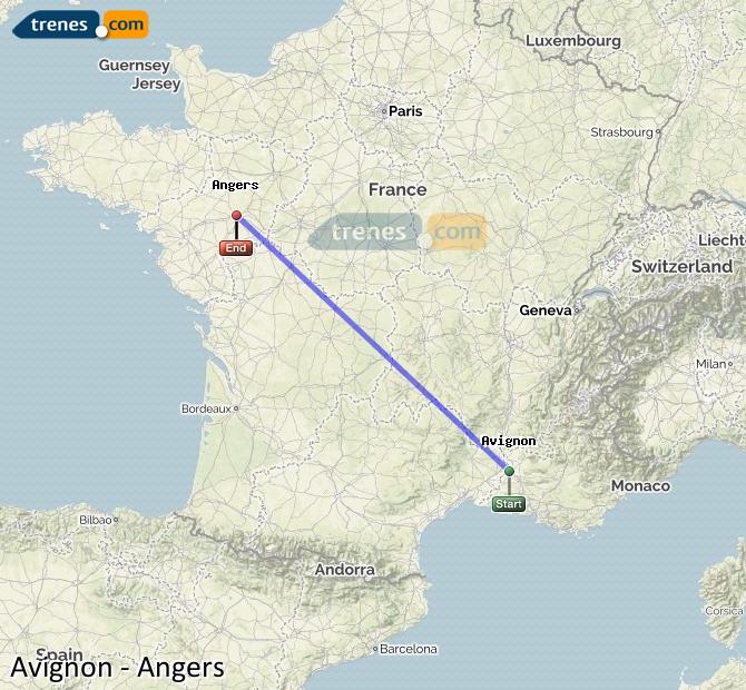Trains Avignon Angers économiques, billets à partir de 86,70 € - Trenes.com