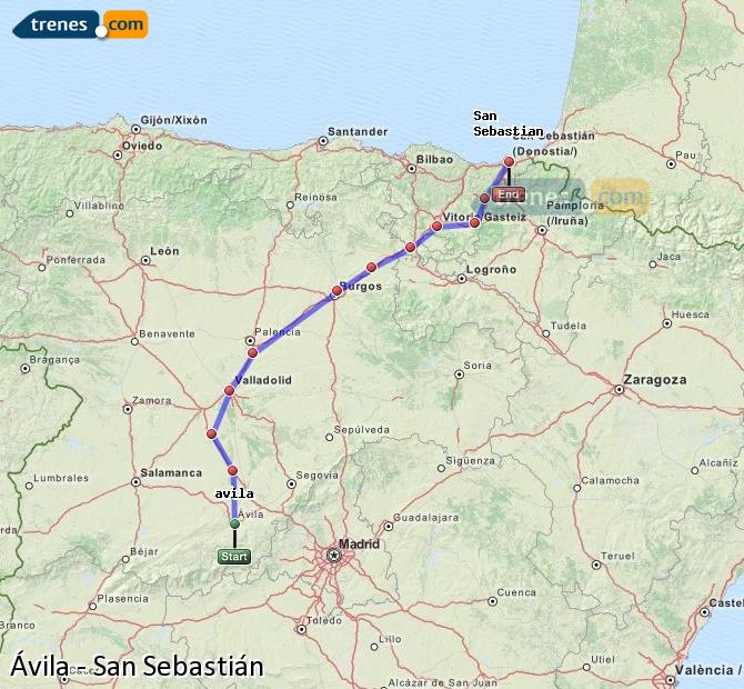 Tren Ávila San Sebastián-Donostia