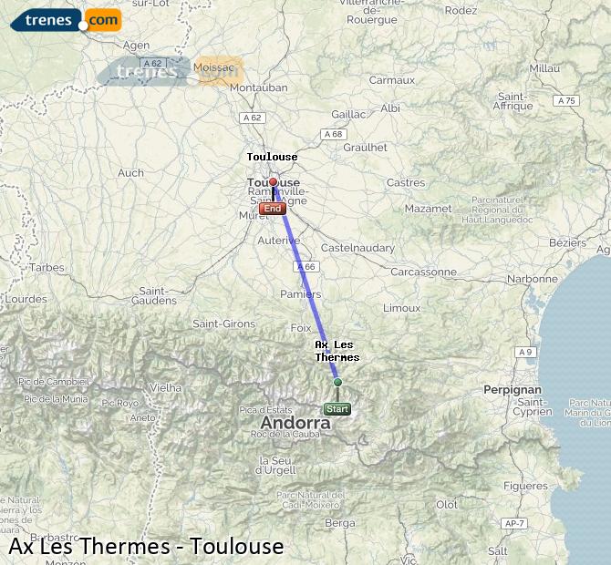 Train Ax-les-Thermes Toulouse (Tolosa)