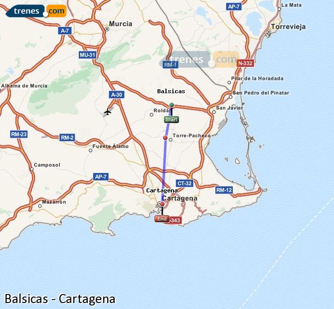 Train Balsicas-Mar Menor to Cartagena