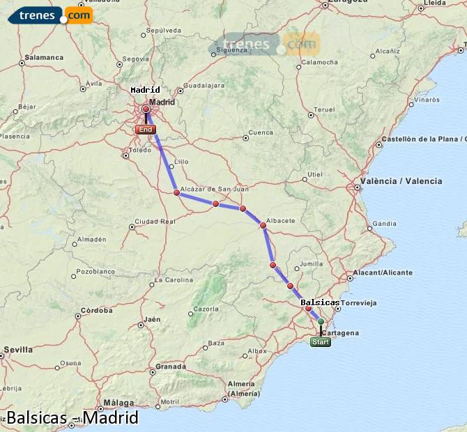 Train Balsicas-Mar Menor to Madrid