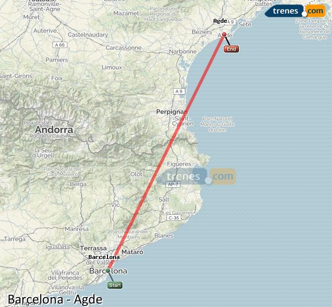 Ampliar mapa Trenes Barcelona Agde