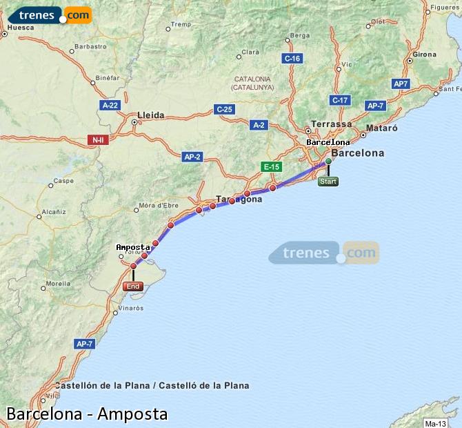 Tren Barcelona L'Aldea-Amposta-Tortosa