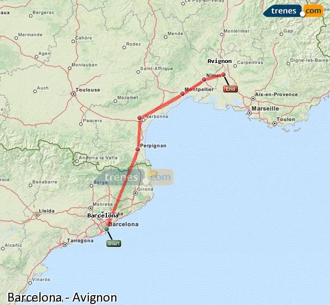Train Barcelona to Avignon TGV (Aviñón)