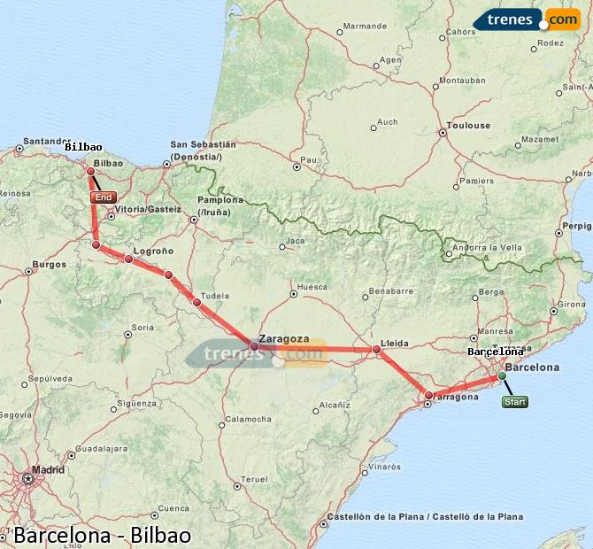 Train Barcelona to Bilbao