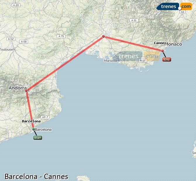 Ampliar mapa Trenes Barcelona Cannes