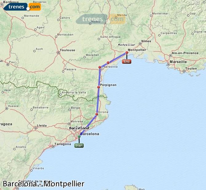 Agrandir la carte Trains Barcelone Montpellier