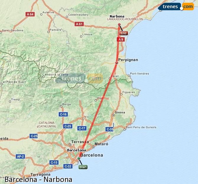 Train Barcelona to Narbonne (Narbona)