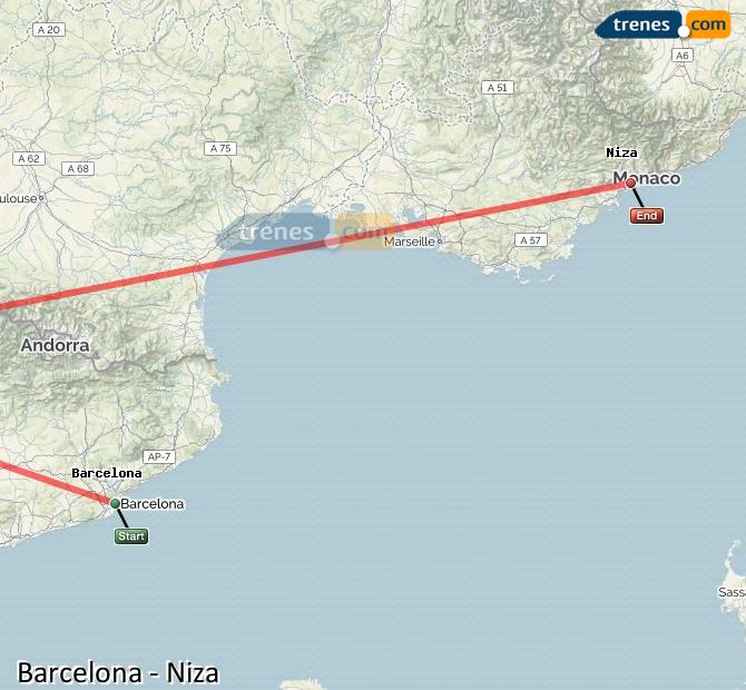 Train Barcelona to Nice Ville (Niza)