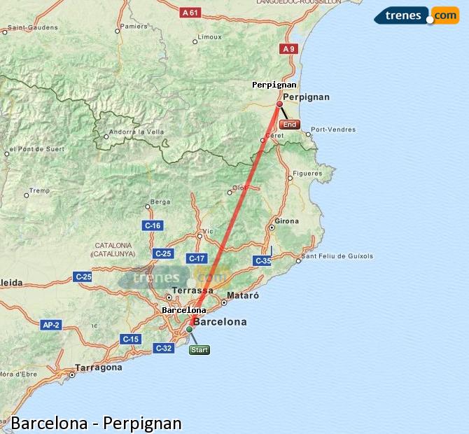 Train Barcelona to Perpignan
