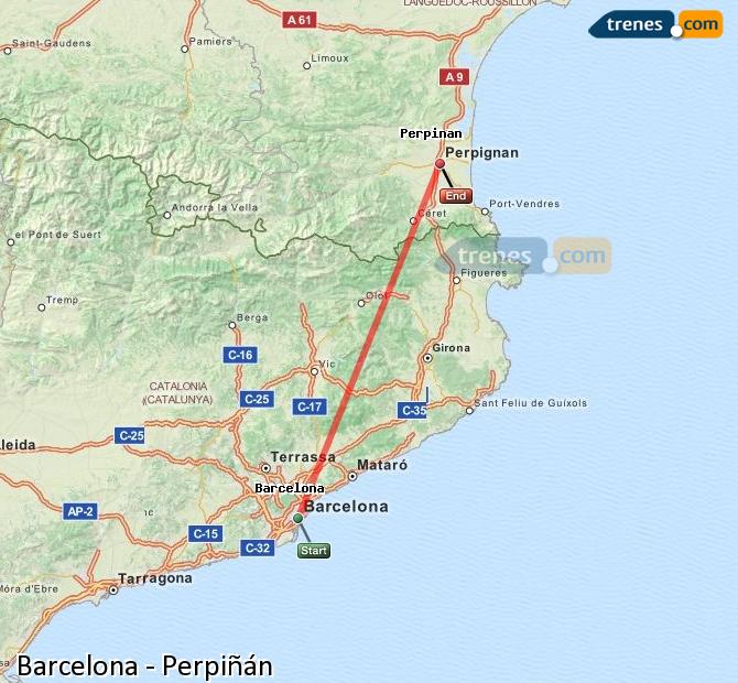 Ampliar mapa Trenes Barcelona Perpiñán