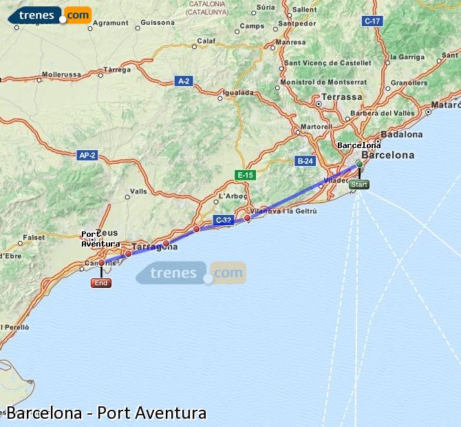 Train Barcelona to Port Aventura