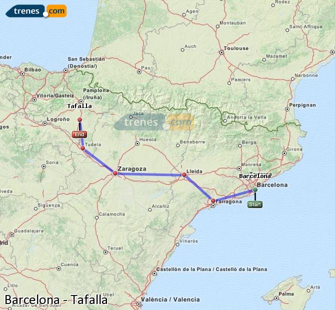 Ampliar mapa Trenes Barcelona Tafalla