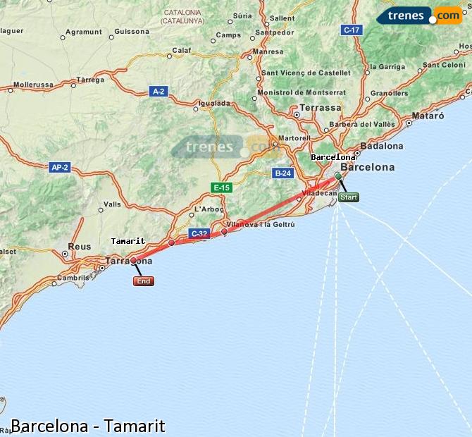 Tren Barcelona Altafulla-Tamarit