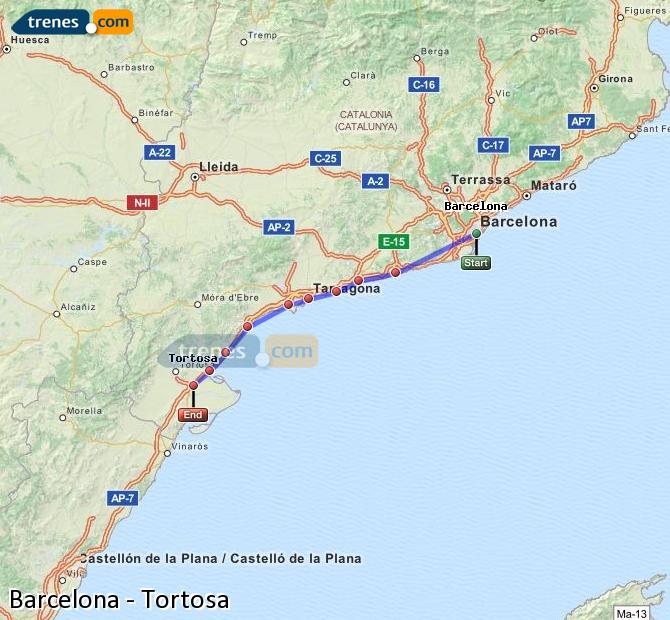 Tren Barcelona L'Aldea-Amposta-Tortosa