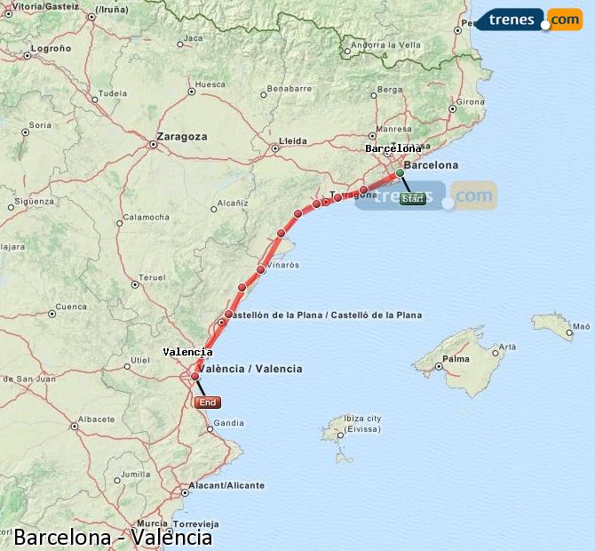 Train Barcelona to Valencia