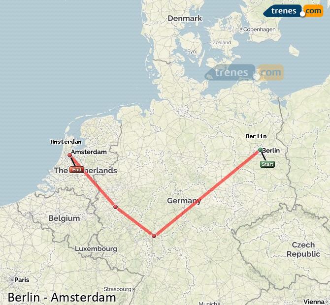 Karte vergrößern Züge Berlin Amsterdam