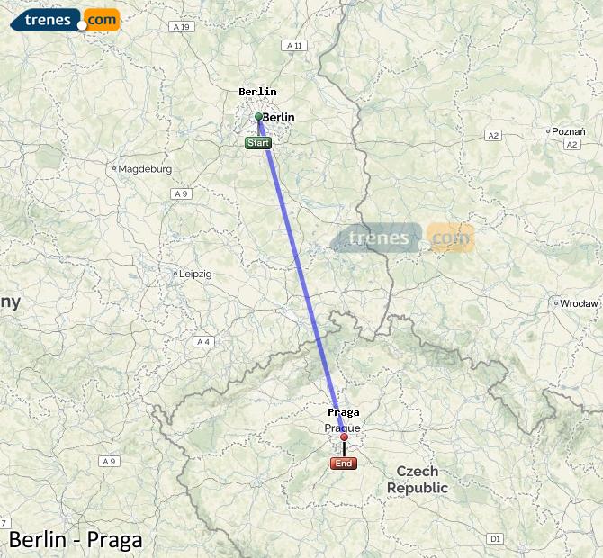 Karte vergrößern Züge Berlin Prag